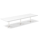 Konferencebord DNA, Hvid 3800x1200 mm rektangulært, Hvid understel