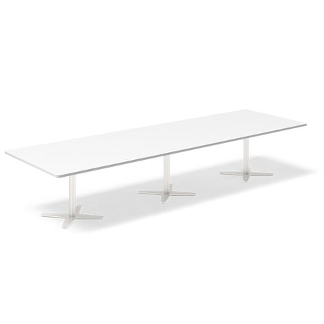Ergoff Konferencebord DNA, Hvid 3800x1200 mm rektangulært, Hvid understel – Konferenceborde (billede 1)