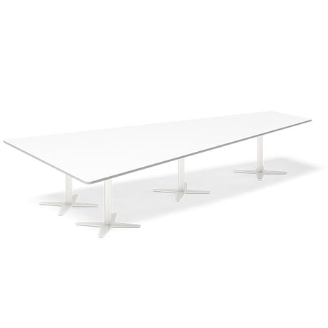 Ergoff Konferencebord DNA, Hvid 3800x1990 mm trapezformet, Hvid understel – Konferenceborde (billede 1)