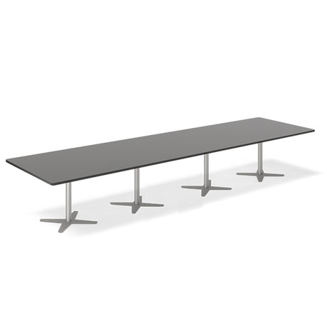 Ergoff Konferencebord DNA, Antracit 4400x1200 mm rektangulært, Alugrå understel – Konferenceborde (billede 1)