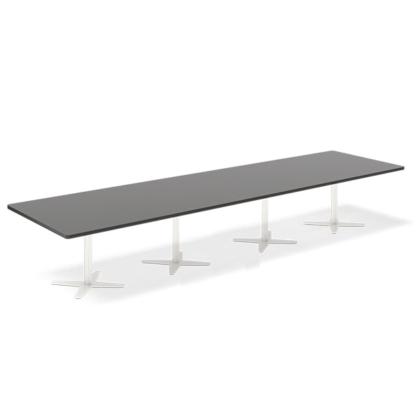Ergoff Konferencebord DNA, Antracit 4400x1200 mm rektangulært, Hvid understel – Konferenceborde (billede 1)