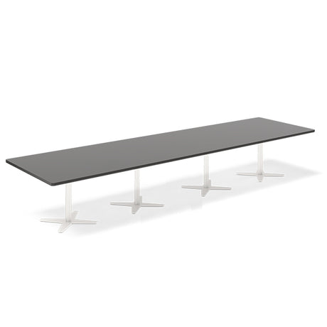 Ergoff Konferencebord DNA, Antracit 4400x1200 mm rektangulært, Hvid understel – Konferenceborde (billede 1)