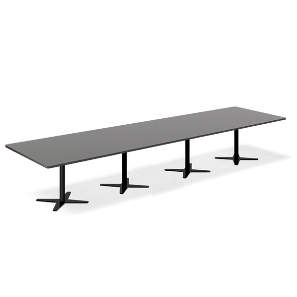 Konferencebord DNA, Antracit 4400x1200 mm rektangulært, Sort understel – image 1