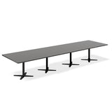Konferencebord DNA, Antracit 4400x1200 mm rektangulært, Sort understel