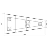 Konferencebord DNA, Antracit 4400x2175 mm trapezformet, Alugrå understel