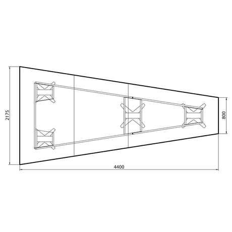 Konferencebord DNA, Antracit 4400x2175 mm trapezformet, Hvid understel