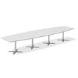 Konferencebord DNA, Lysgrå 4400x1200 mm bådformet, Alugrå understel – image 1