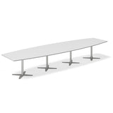 Konferencebord DNA, Lysgrå 4400x1200 mm bådformet, Alugrå understel – image 1