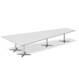 Konferencebord DNA, Lysgrå 4400x2175 mm trapezformet, Alugrå understel – image 1