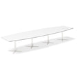 Ergoff Konferencebord DNA, Hvid 4400x1200 mm bådformet, Hvid understel – Konferenceborde (billede 1)