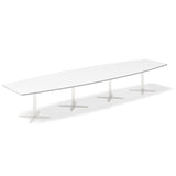 Ergoff Konferencebord DNA, Hvid 4400x1200 mm bådformet, Hvid understel – Konferenceborde (billede 1)