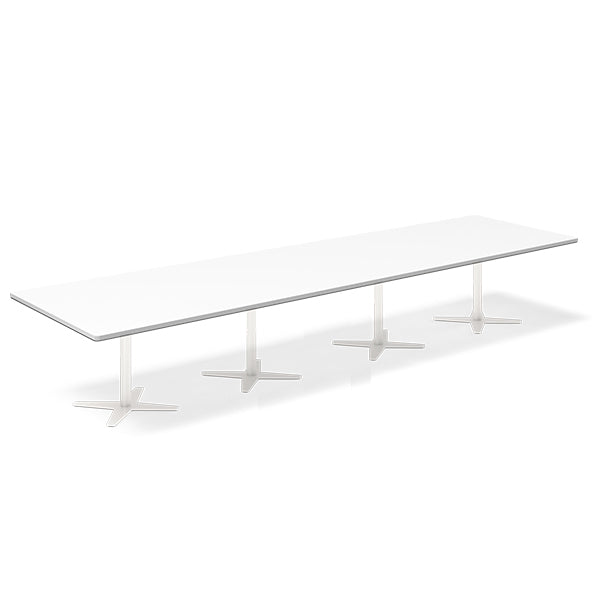 Ergoff Konferencebord DNA, Hvid 4400x1200 mm rektangulært, Hvid understel – Konferenceborde (billede 1)