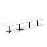Ergoff Konferencebord DNA, Hvid 4400x1200 mm rektangulært, Sort understel – Konferenceborde (billede 1)
