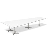 Ergoff Konferencebord DNA, Hvid 4400x2175 mm trapezformet, Alugrå understel – Konferenceborde (billede 1)