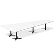 Ergoff Konferencebord DNA, Hvid 4400x2175 mm trapezformet, Sort understel – Konferenceborde (billede 1)