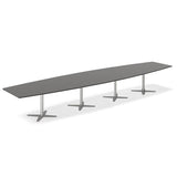 Ergoff Konferencebord DNA, Antracit 5000x1200 mm bådformet, Alugrå understel – Konferenceborde (billede 1)