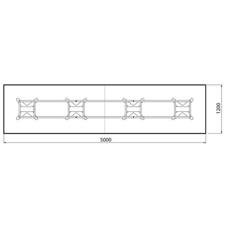 Konferencebord DNA, Antracit 5000x1200 mm rektangulært, Sort understel