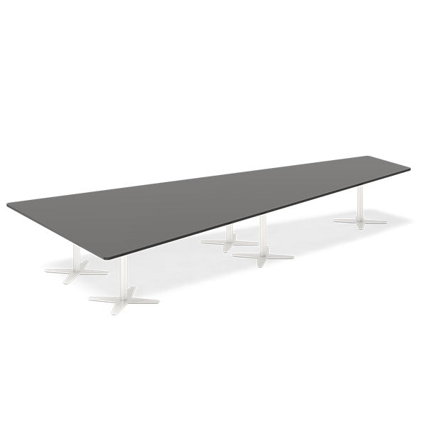 Ergoff Konferencebord DNA, Antracit 5000x2365 mm trapezformet, Hvid understel – Konferenceborde (billede 1)