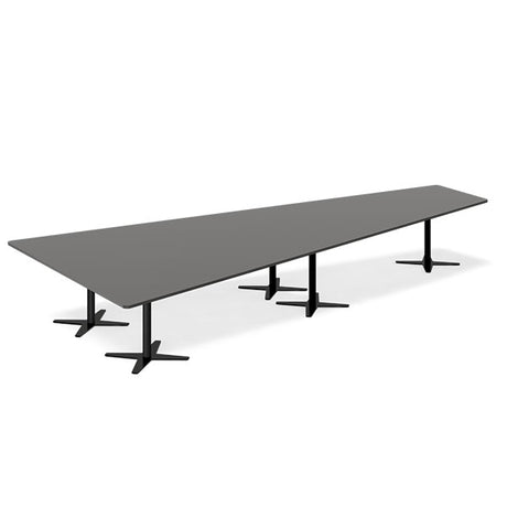 Ergoff Konferencebord DNA, Antracit 5000x2365 mm trapezformet, Sort understel – Konferenceborde (billede 1)