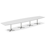 Ergoff Konferencebord DNA, Lysgrå 5000x1200 mm bådformet, Alugrå understel – Konferenceborde (billede 1)