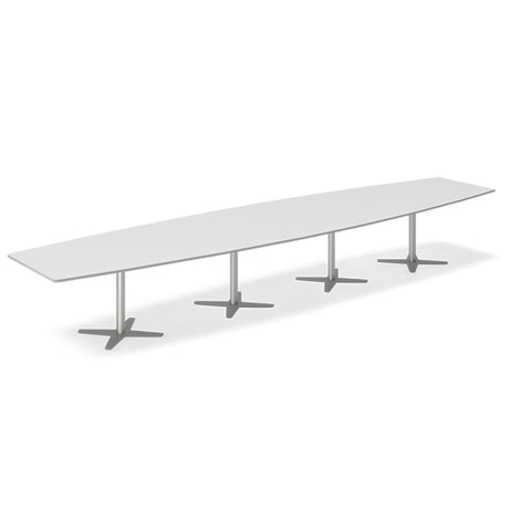 Ergoff Konferencebord DNA, Lysgrå 5000x1200 mm bådformet, Alugrå understel – Konferenceborde (billede 1)