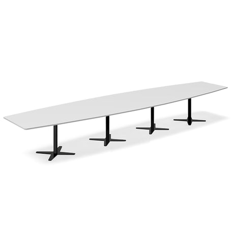 Ergoff Konferencebord DNA, Lysgrå 5000x1200 mm bådformet, Sort understel – Konferenceborde (billede 1)