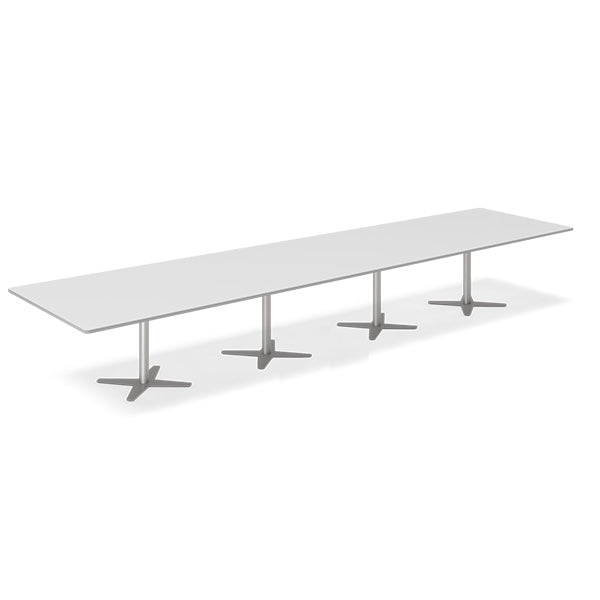 Ergoff Konferencebord DNA, Lysgrå 5000x1200 mm rektangulært, Alugrå understel – Konferenceborde (billede 1)