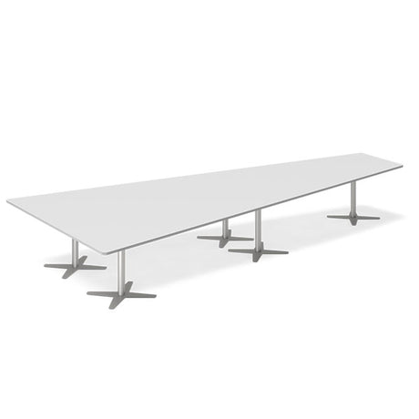 Ergoff Konferencebord DNA, Lysgrå 5000x2365 mm trapezformet, Alugrå understel – Konferenceborde (billede 1)