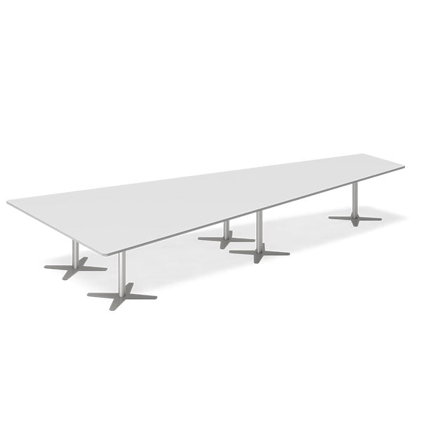 Ergoff Konferencebord DNA, Lysgrå 5000x2365 mm trapezformet, Alugrå understel – Konferenceborde (billede 1)