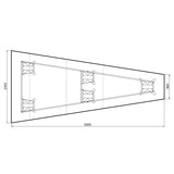 Konferencebord DNA, Lysgrå 5000x2365 mm trapezformet, Hvid understel