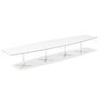 Ergoff Konferencebord DNA, Hvid 5000x1200 mm bådformet, Hvid understel – Konferenceborde (billede 1)