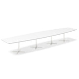 Ergoff Konferencebord DNA, Hvid 5000x1200 mm bådformet, Hvid understel – Konferenceborde (billede 1)