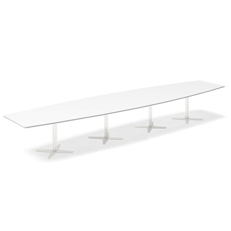 Ergoff Konferencebord DNA, Hvid 5000x1200 mm bådformet, Hvid understel – Konferenceborde (billede 1)