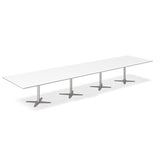 Ergoff Konferencebord DNA, Hvid 5000x1200 mm rektangulært, Alugrå understel – Konferenceborde (billede 1)
