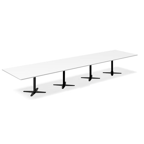 Konferencebord DNA, Hvid 5000x1200 mm rektangulært, Sort understel – image 1