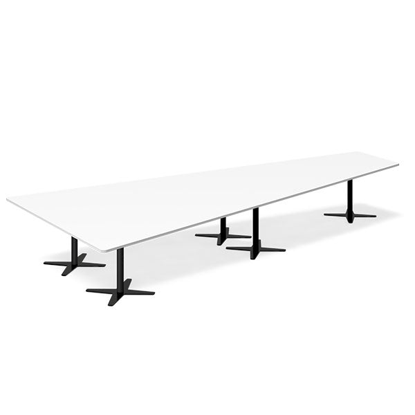 Konferencebord DNA, Hvid 5000x2365 mm trapezformet, Sort understel – image 1