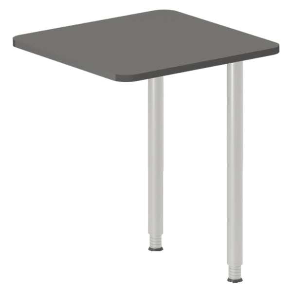 Skrivebord, tilbyg DNA Antracit 600x600 mm I-ben Alugrå