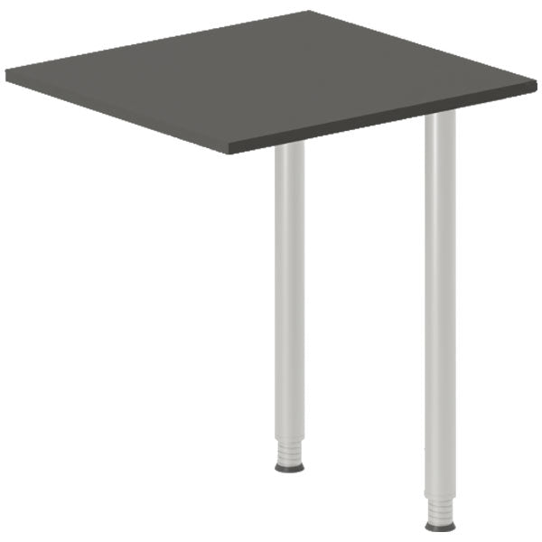 Ergoff Skrivebord, tilbyg DNA Antracit 600x600 mm I-ben Alugrå – Skrivebordstilbyg (billede 1)