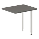 Skrivebord, tilbyg DNA Antracit 800x600 mm I-ben Alugrå