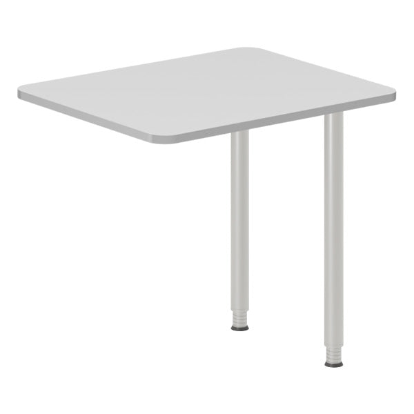 Skrivebord, tilbyg DNA Lys grå 800x600 mm I-ben Alugrå