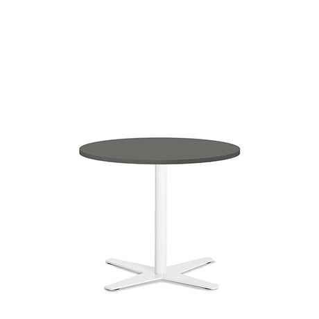 Ergoff Bord Amy Ø650 H582 mm, Antracit laminat Hvidt understel – Kantineborde