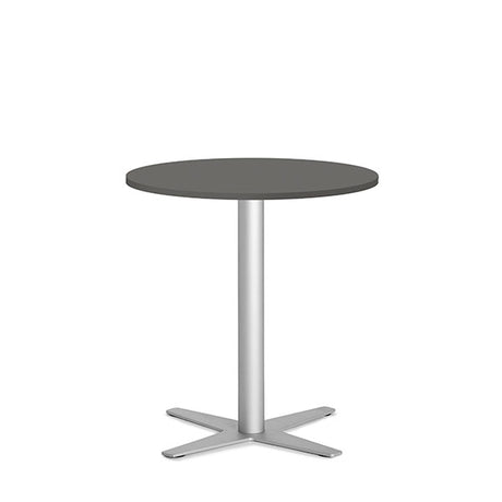 Ergoff Bord Amy Ø650 H720 mm, Antracit laminat Alugråt understel – Kantineborde