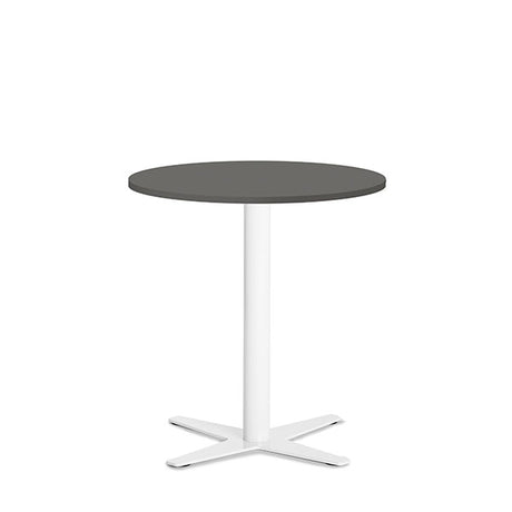 Ergoff Bord Amy Ø650 H720 mm, Antracit laminat Hvidt understel – Kantineborde