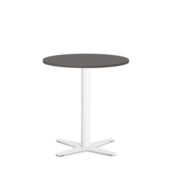 Ergoff Bord Amy Ø650 H720 mm, Antracit laminat Hvidt understel – Kantineborde
