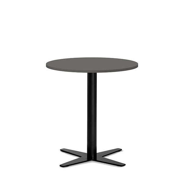 Ergoff Bord Amy Ø650 H720 mm, Antracit laminat Sort understel – Kantineborde