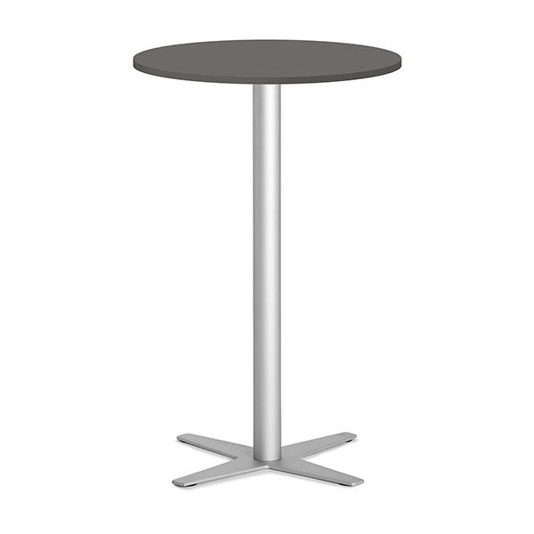 Ergoff Bord Amy Ø650 H1050 mm, Antracit laminat Alugråt understel – Kantineborde