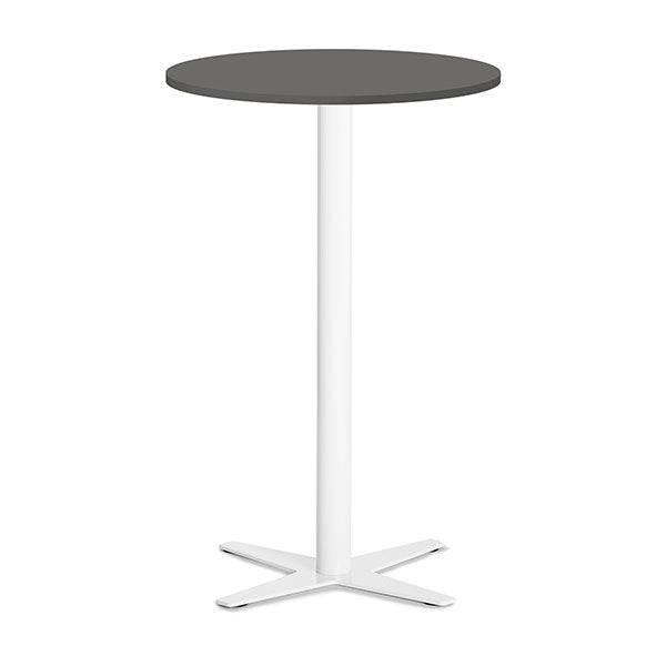 Ergoff Bord Amy Ø650 H1050 mm, Antracit laminat Hvidt understel – Kantineborde