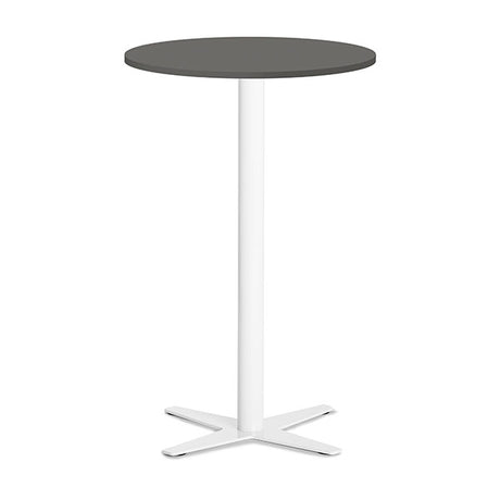 Ergoff Bord Amy Ø650 H1050 mm, Antracit laminat Hvidt understel – Kantineborde