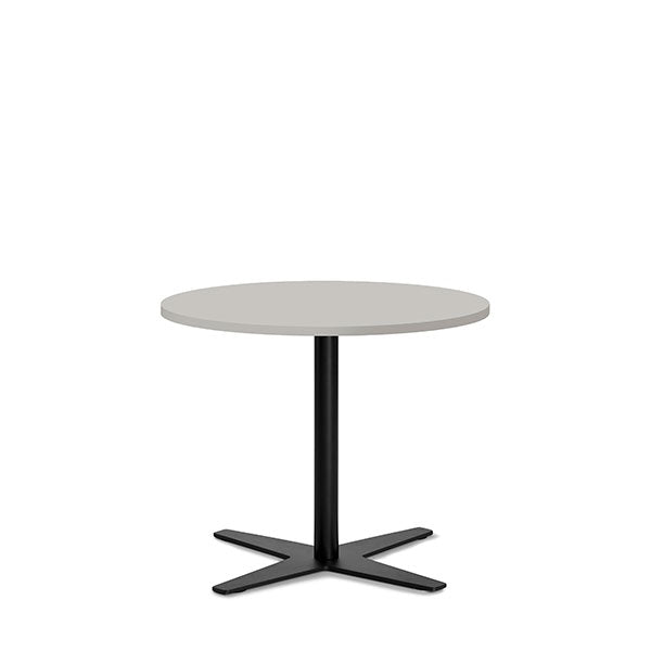Ergoff Bord Amy Ø650 H582 mm, Lys grå laminat Sort understel – Kantineborde