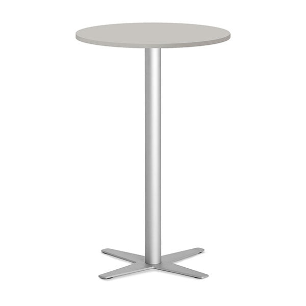 Ergoff Bord Amy Ø650 H1050 mm, Lys grå laminat Alugråt understel – Kantineborde